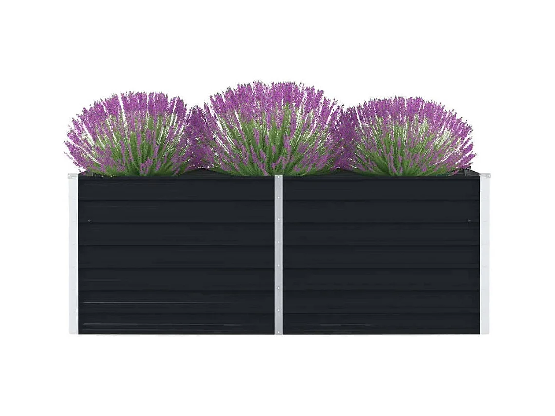 Jardinière 160 x 80 x 45 cm Acier galvanisé Anthracite