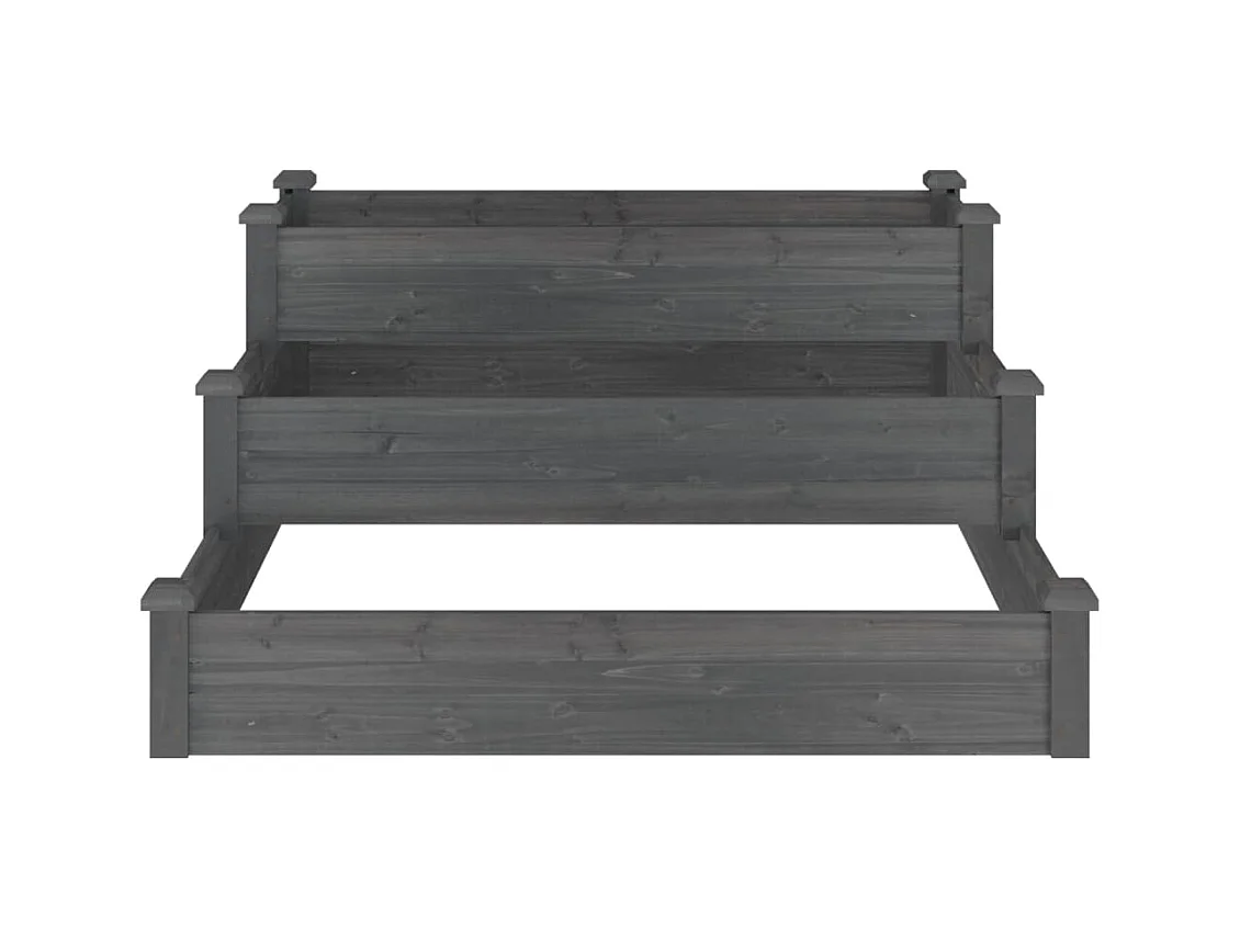 Lit surélevé de jardin gris 120x120x56 cm bois massif de sapin