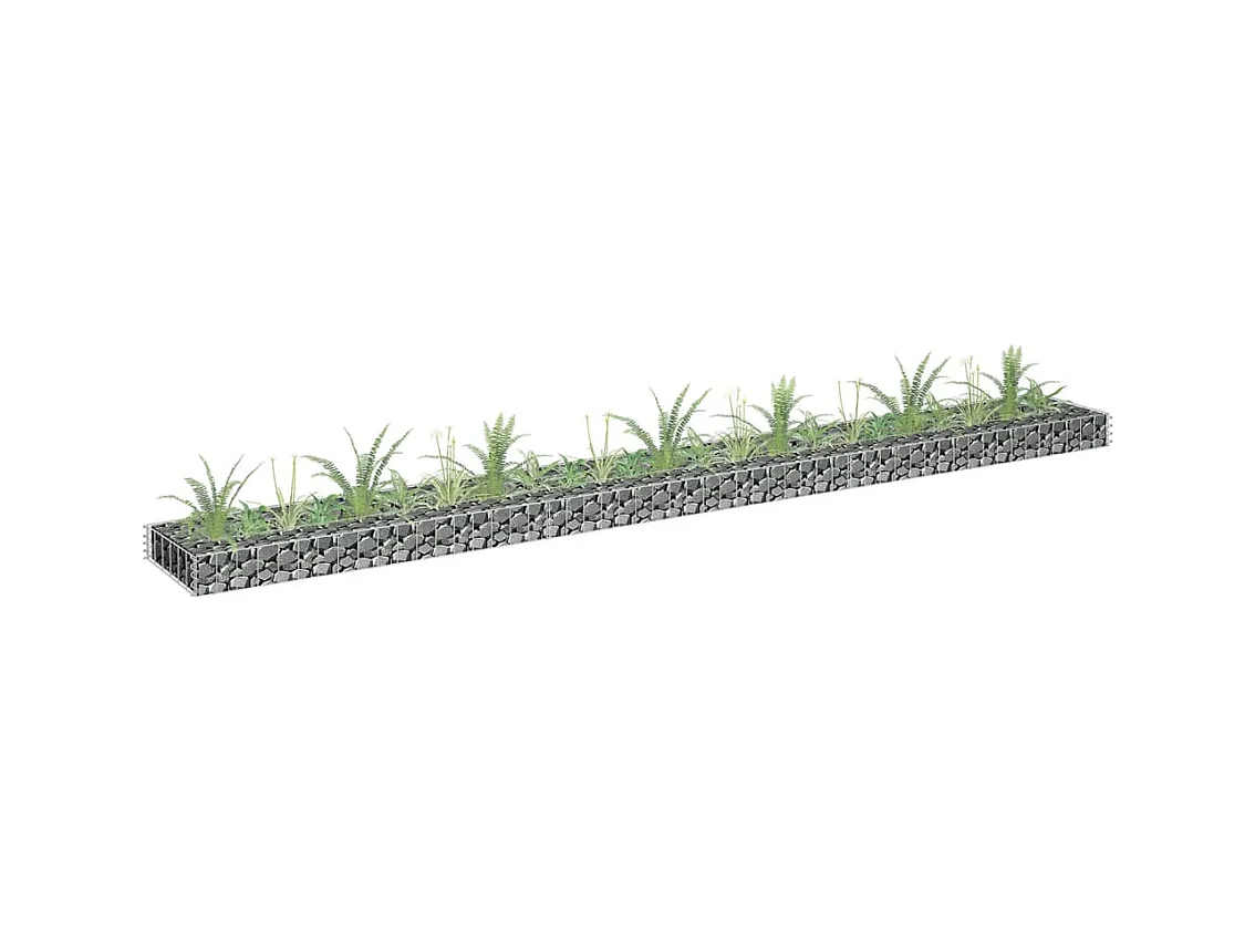 Lit surélevé à gabion Acier galvanisé 270x30x10 cm
