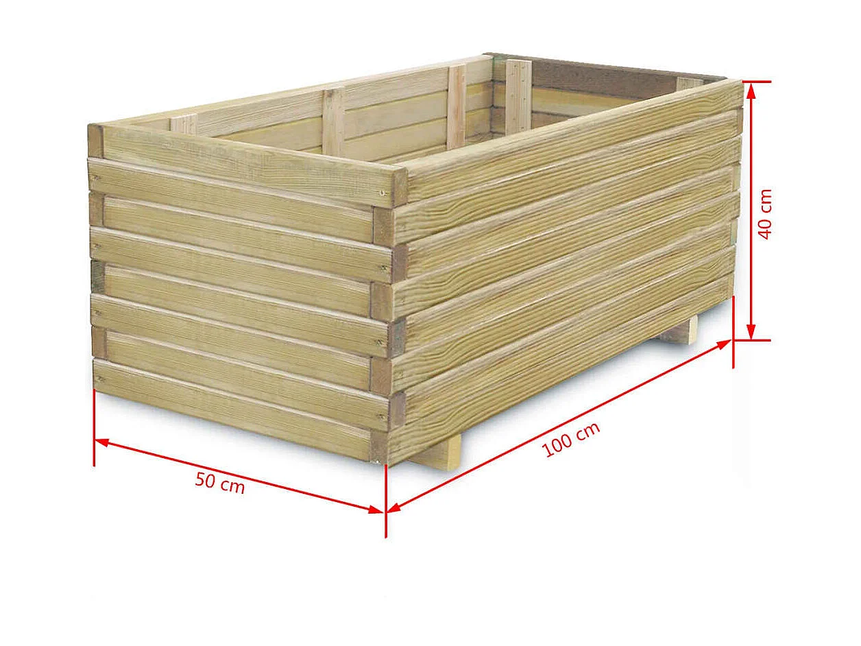 Lit surélevé rectangulaire 100 x 50 x 40 cm Bois