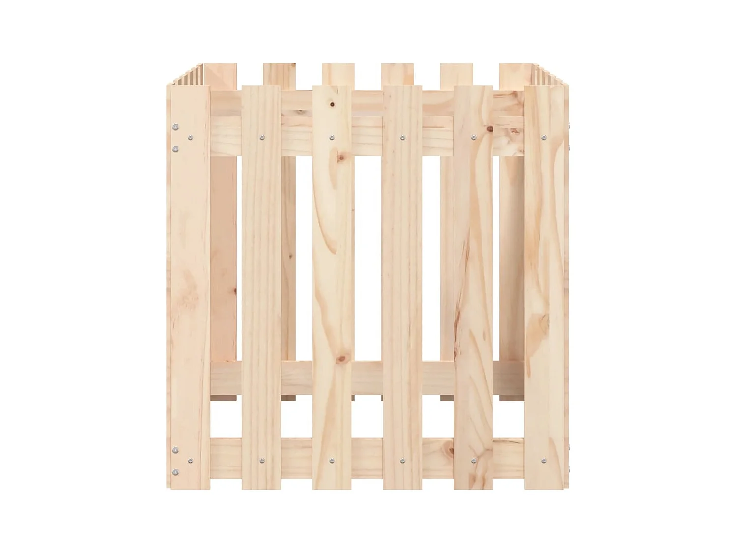 Jardinera con diseño de valla madera maciza de pino 60x60x60 cm