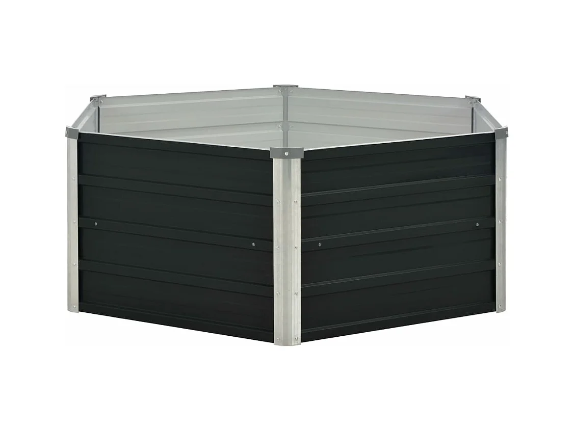 Jardinière surélevée Anthracite 129x129x45 cm Acier galvanisé