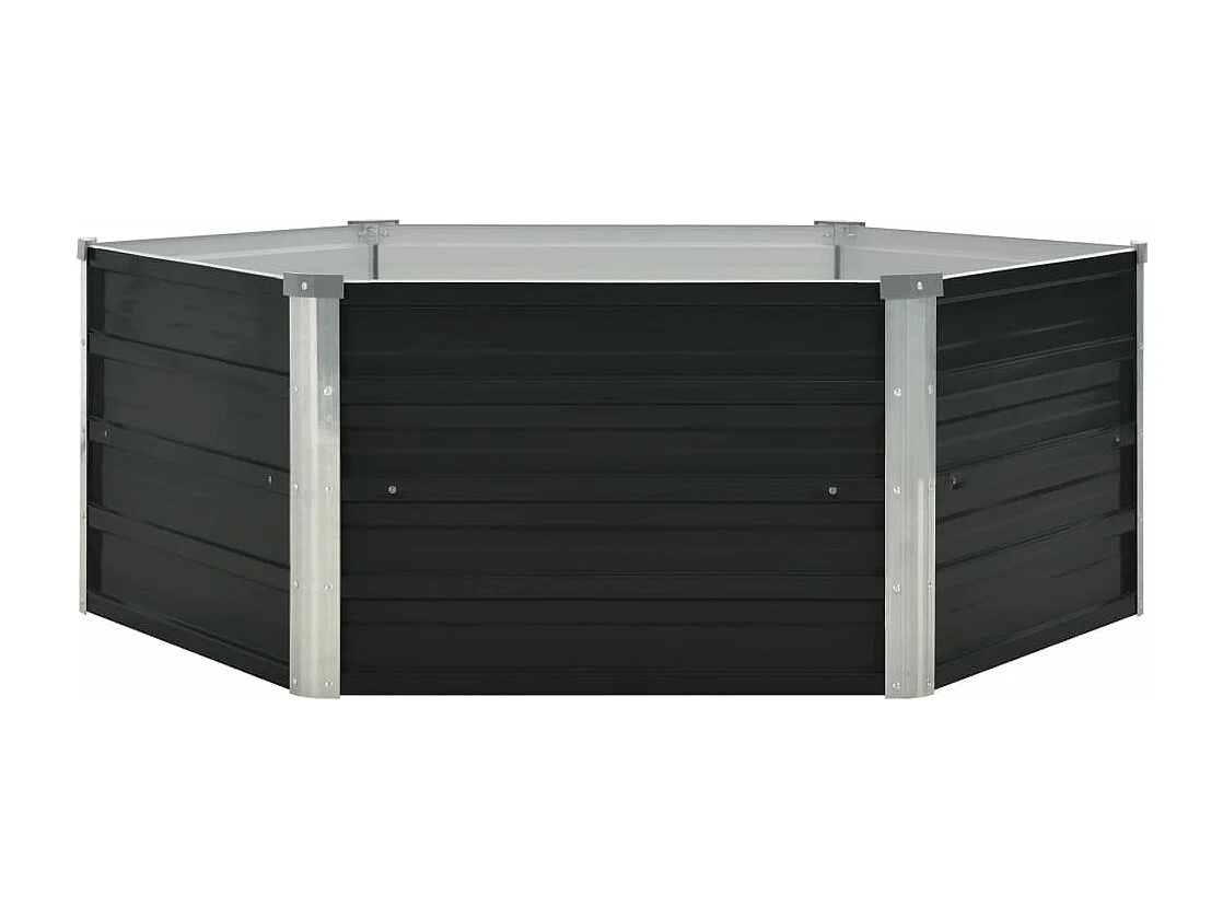 Canteiro jardim elevado 129x129x45 cm aço galvanizado antracite