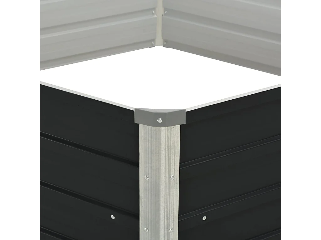 Canteiro jardim elevado 129x129x45 cm aço galvanizado antracite