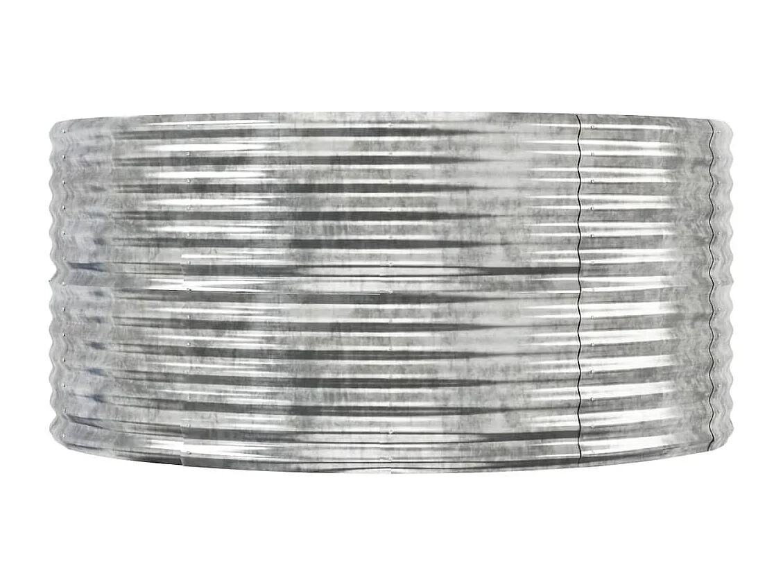 Canteiro elevado jardim 367x140x68 aço revestido a pó prateado