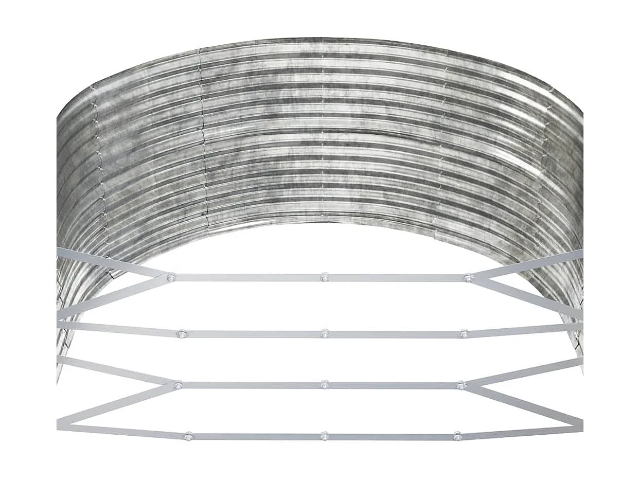 Canteiro elevado jardim 367x140x68 aço revestido a pó prateado