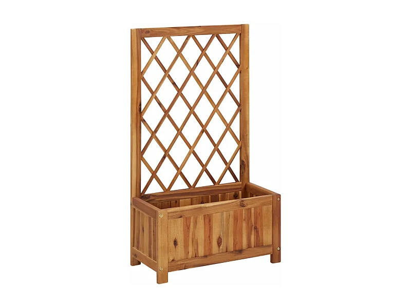 Arriate de jardín con enrejado madera de acacia