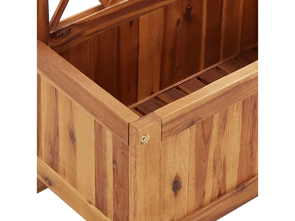 Arriate de jardín con enrejado madera de acacia