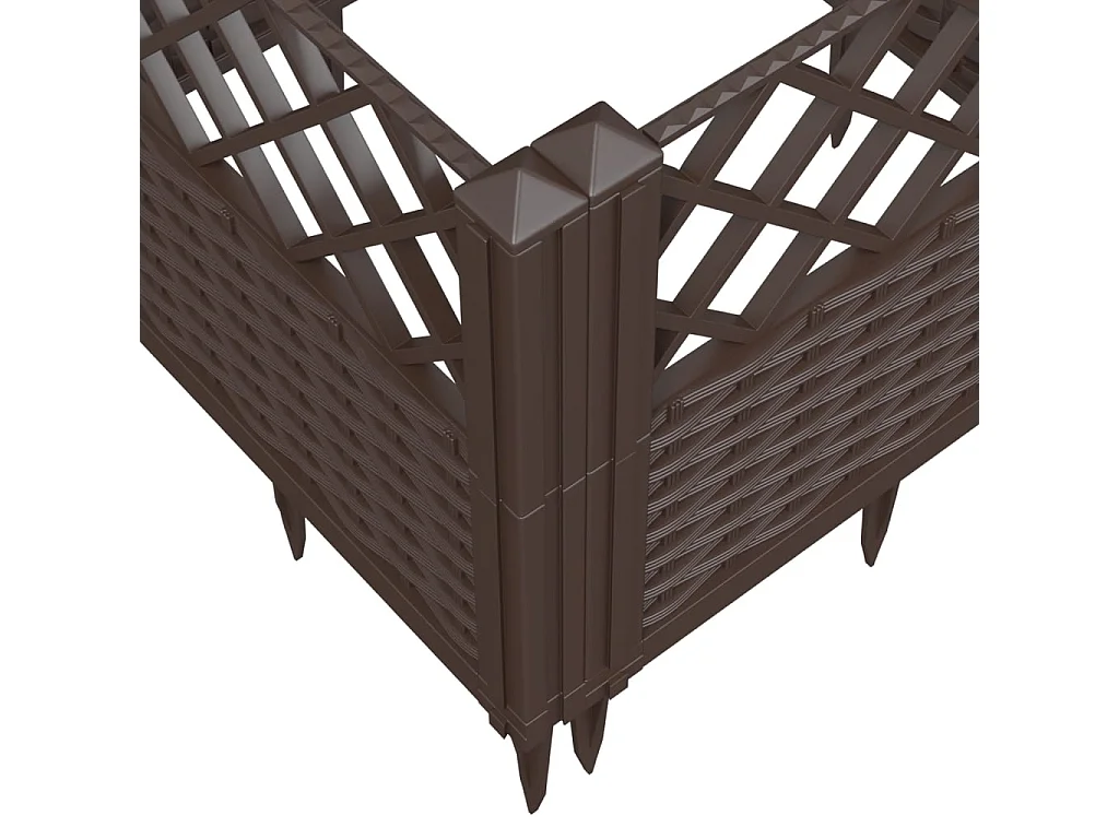 Vaso/floreira jardim c/ estacas 123,5x43,5x43,5 cm PP castanho