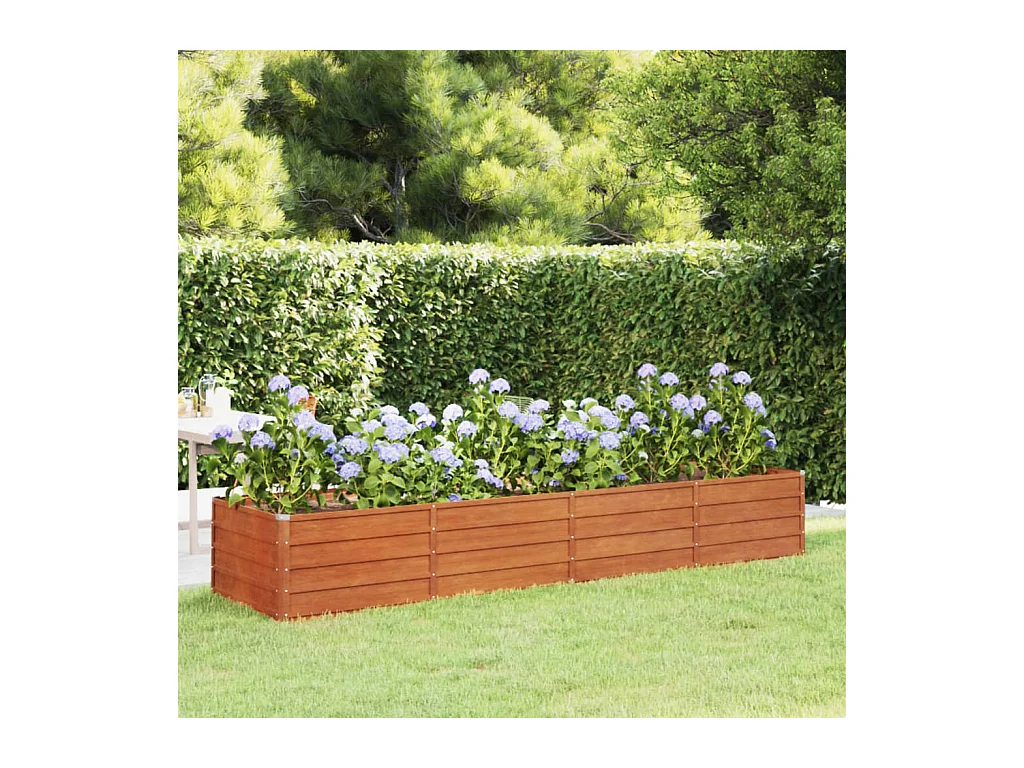 Canteiro de jardim 320x80x45 cm aço corten cor enferrujado