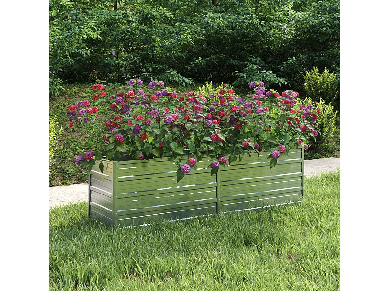 Lit surélevé de jardin 160x40x45 cm Acier galvanisé Argenté