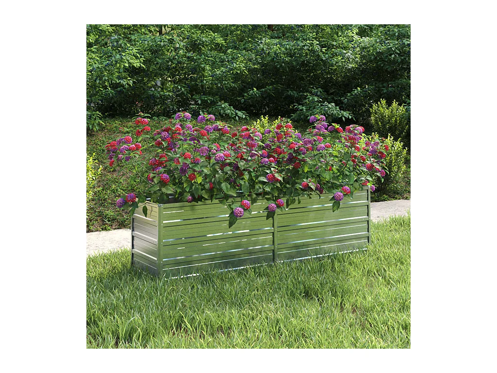 Lit surélevé de jardin 160x40x45 cm Acier galvanisé Argenté