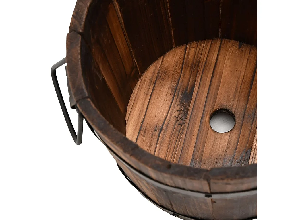 3 peças conjunto de vasos em forma de balde abeto maciço