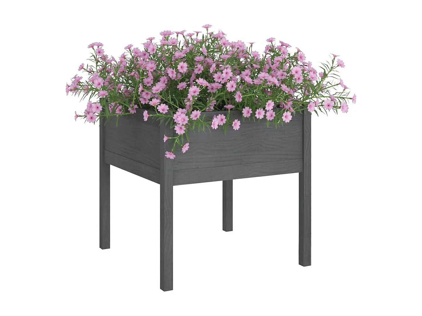 Jardinières 2 pièces Gris 70x70x70 cm Bois de pin massif