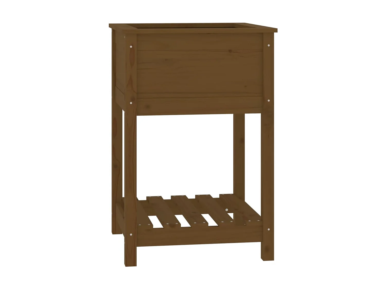 Jardinera de madera maciza de pino marrón 54x54x81 cm