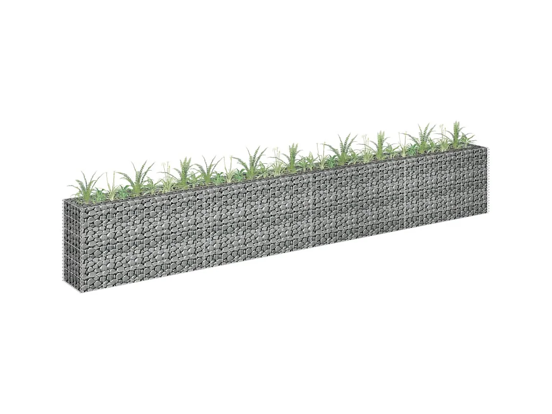 Lit surélevé à gabion Acier galvanisé 360x30x60 cm