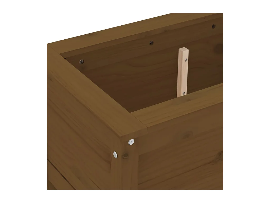 Jardinera madera maciza de pino marrón miel 82,5x40x39 cm