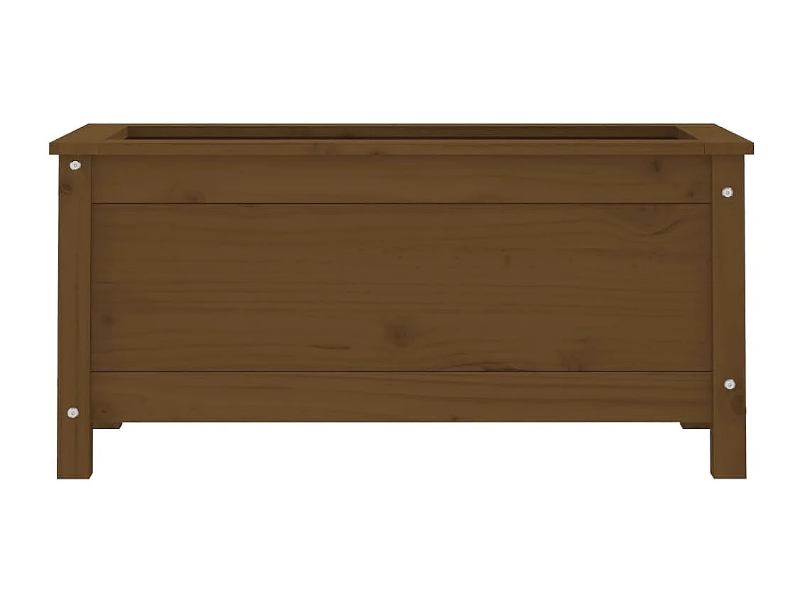 Jardinera madera maciza de pino marrón miel 82,5x40x39 cm