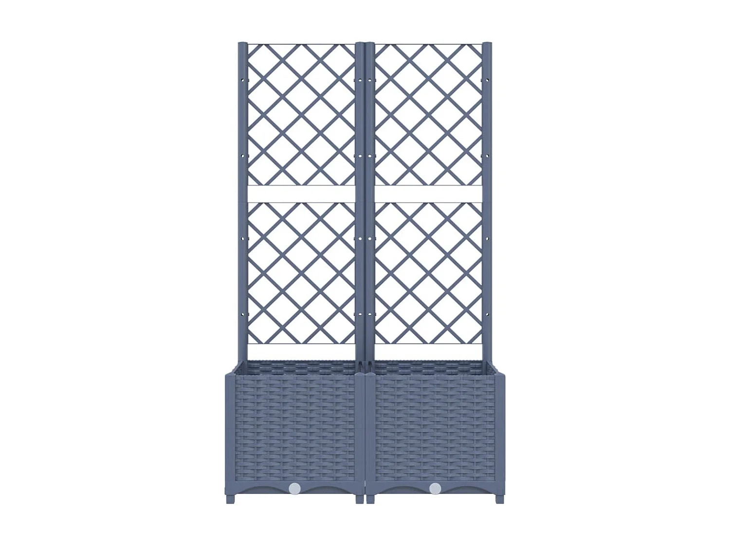 Vaso/floreira jardim c/ treliça 80x40x136 cm PP cinza-escuro