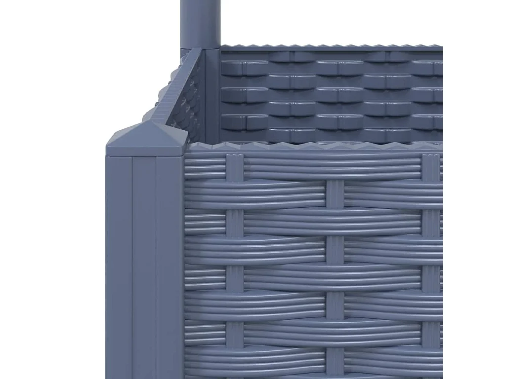 Vaso/floreira jardim c/ treliça 80x40x136 cm PP cinza-escuro