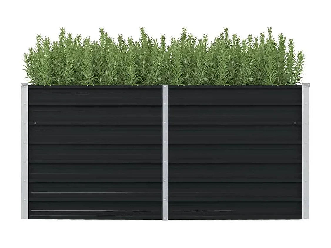 Jardinera elevada acero galvanizado gris antracita 160x80x77cm