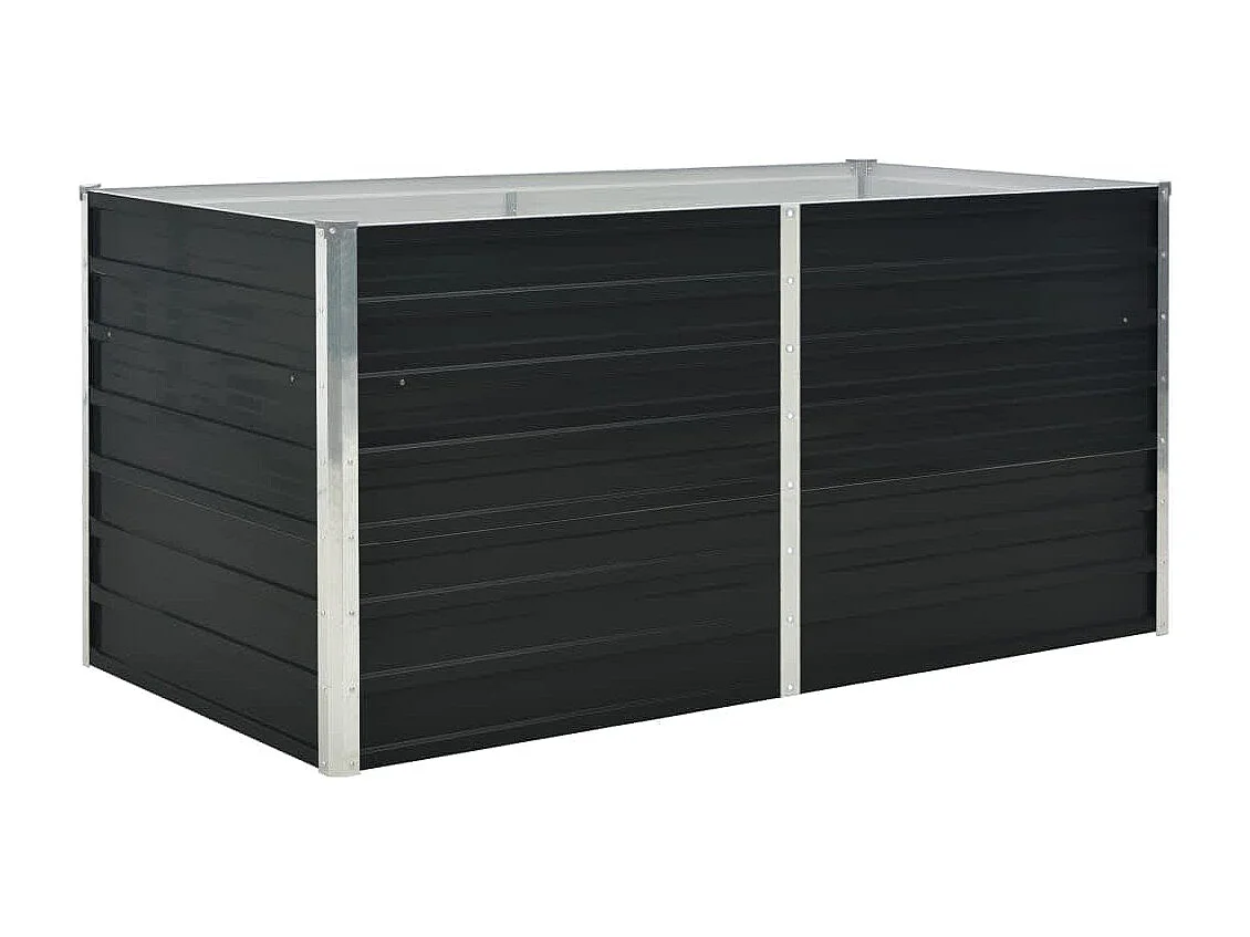 Jardinera elevada acero galvanizado gris antracita 160x80x77cm