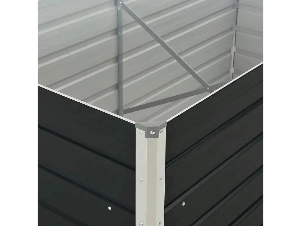 Jardinera elevada acero galvanizado gris antracita 160x80x77cm