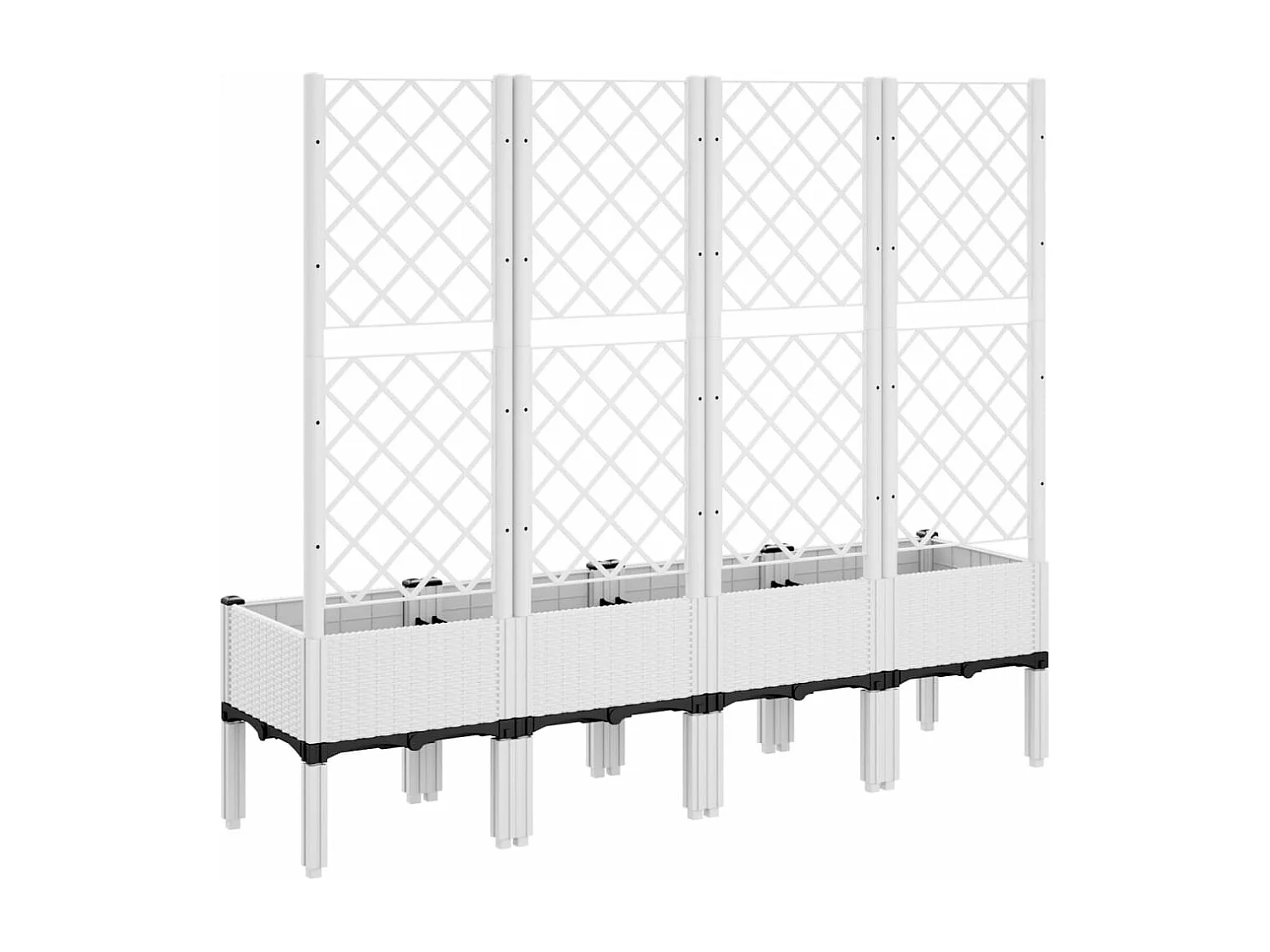 Jardinera con enrejado PP blanco 160x40x142 cm