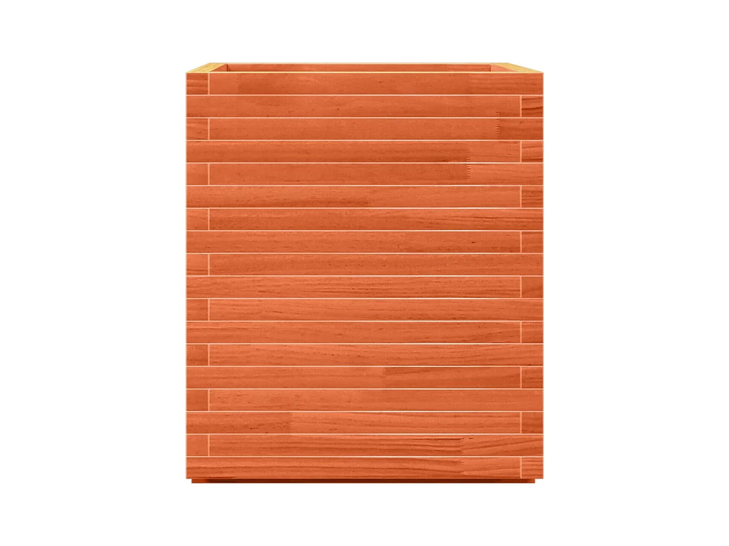 Jardinera exterior madera maciza pino marrón cera 60x60x72 cm