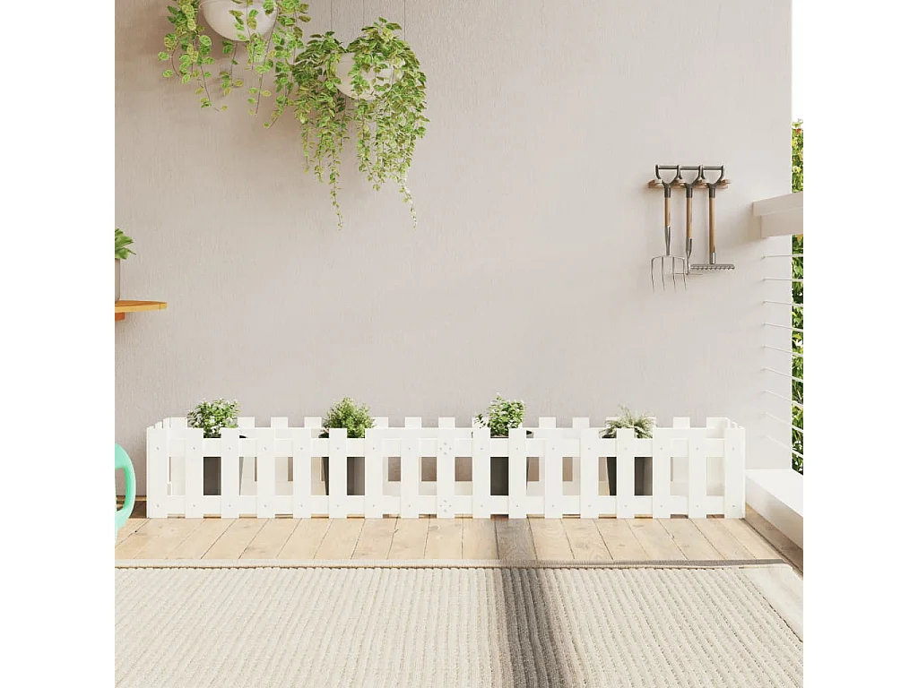 Lit surélevé de jardin design de clôture 200x30x30cm pin massif