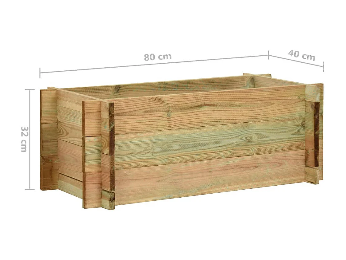 Jardinière surélevée pour légumes Bois de pin imprégné 80 cm