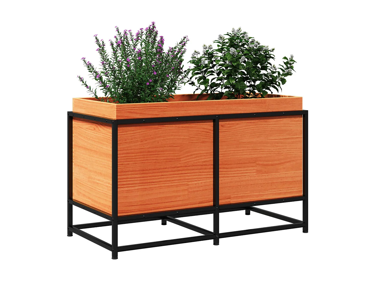 Jardinière cire marron 80x40x50 cm bois de pin massif