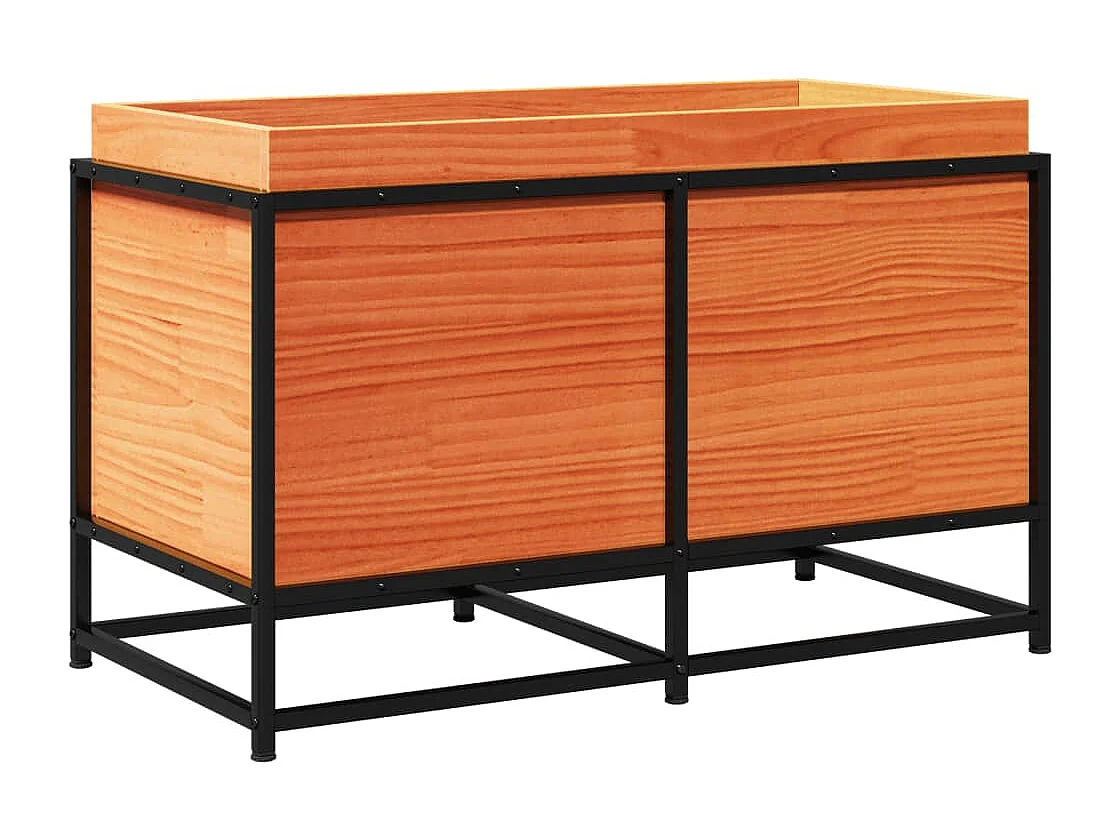 Jardinière cire marron 80x40x50 cm bois de pin massif