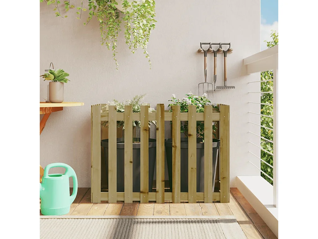 Lit surélevé de jardin design de clôture bois de pin imprégné