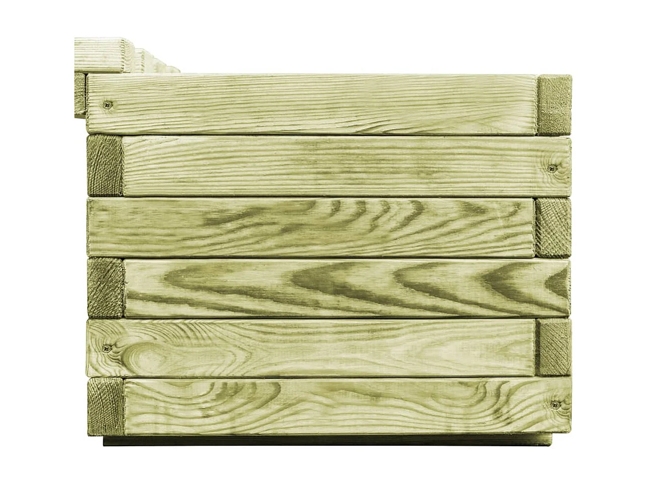 Banco de jardín con jardineras de madera de pino impregnada