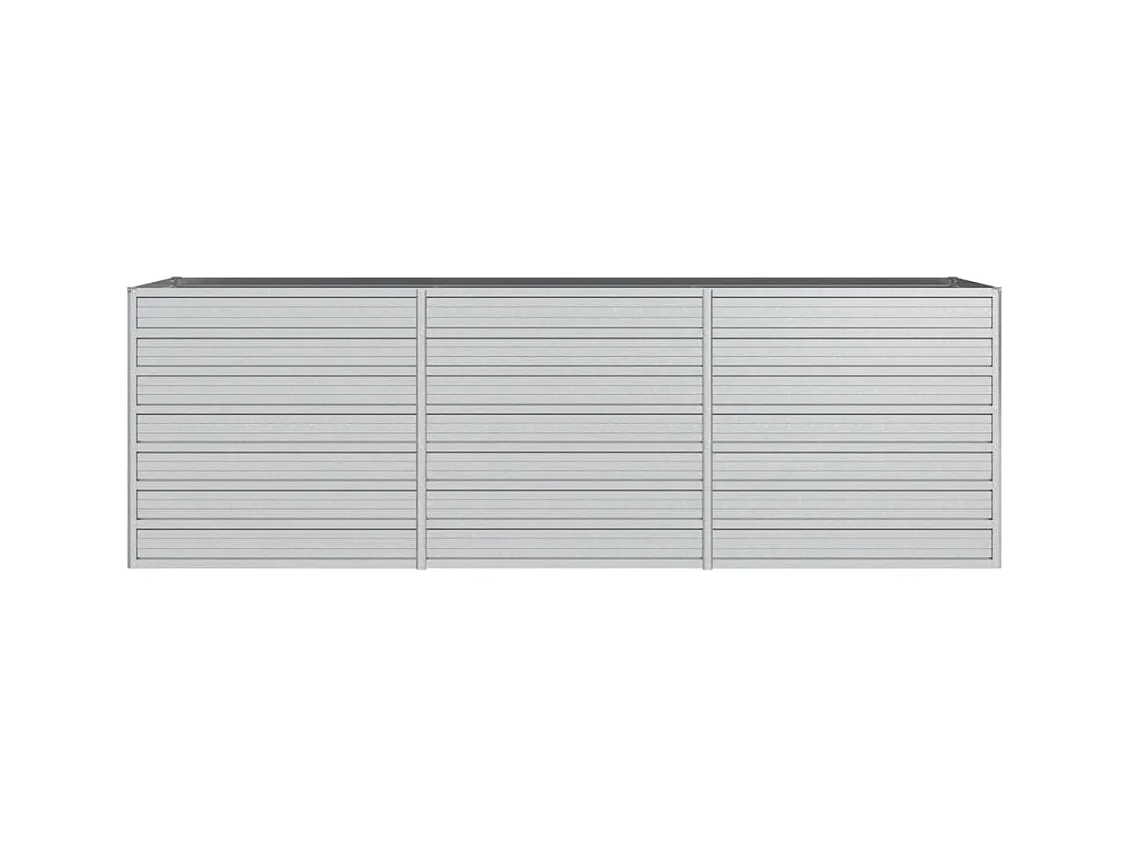 Lit surélevé de jardin 240x80x77 cm Acier galvanisé Argenté