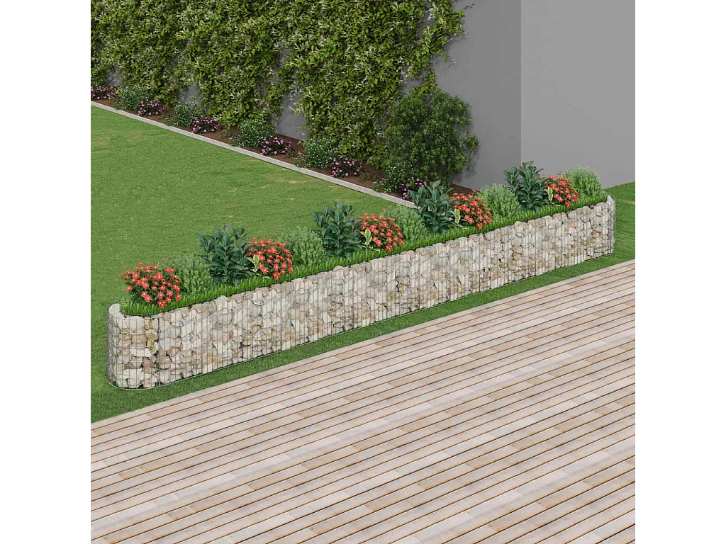 Lit surélevé à gabion Fer galvanisé 540x50x50 cm