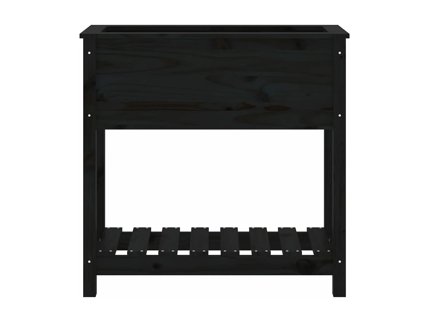 Jardinière avec étagère Noir 82,5x34,5x81 cm Bois massif de pin