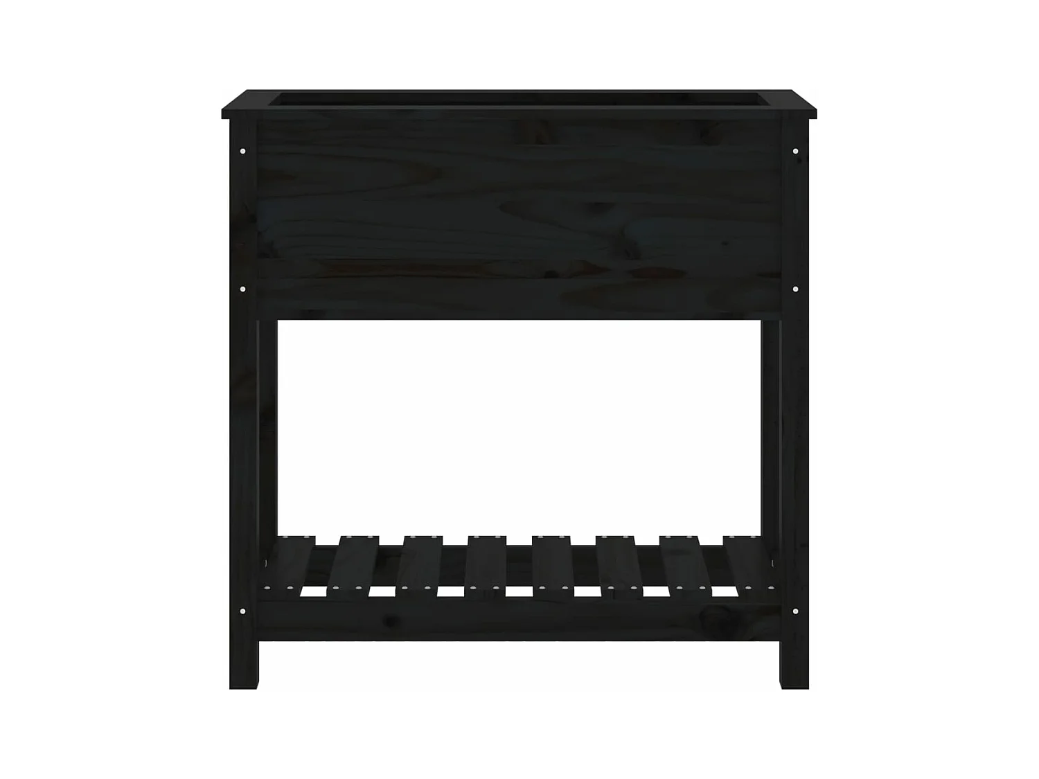 Jardinière avec étagère Noir 82,5x34,5x81 cm Bois massif de pin