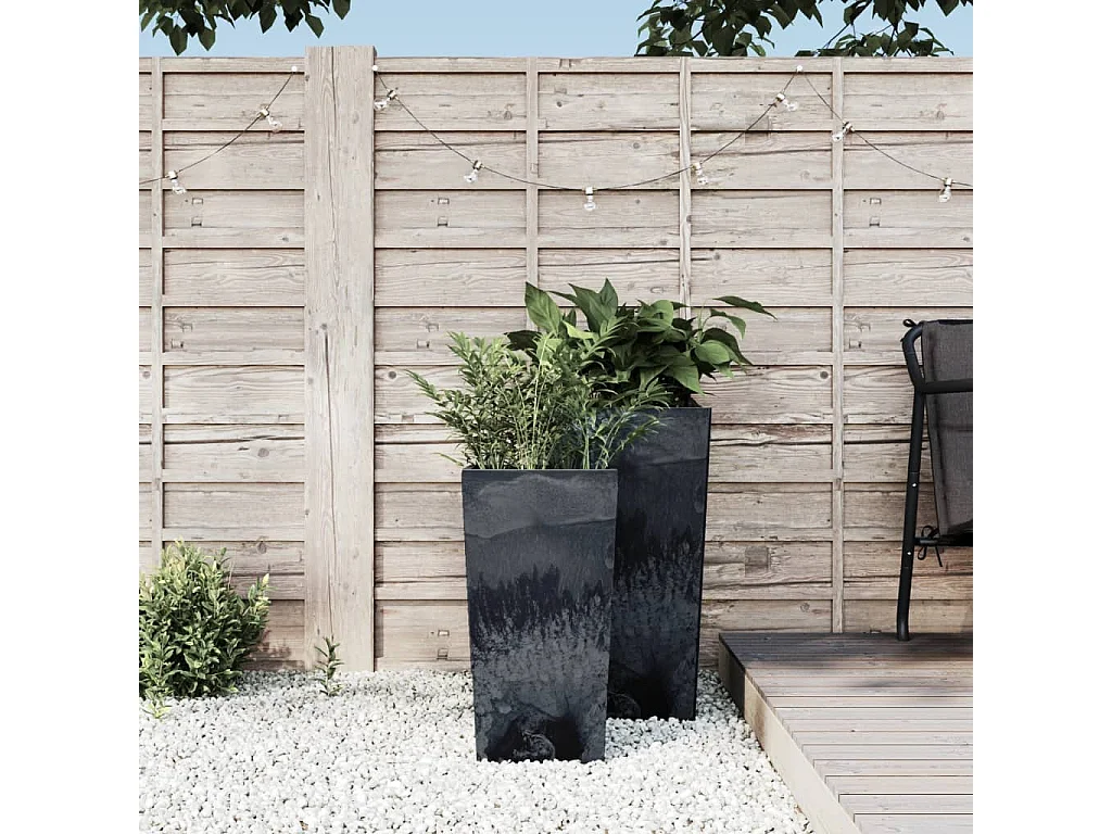 Macetero interior extraíble PP hormigón gris antracita 11/26,5L