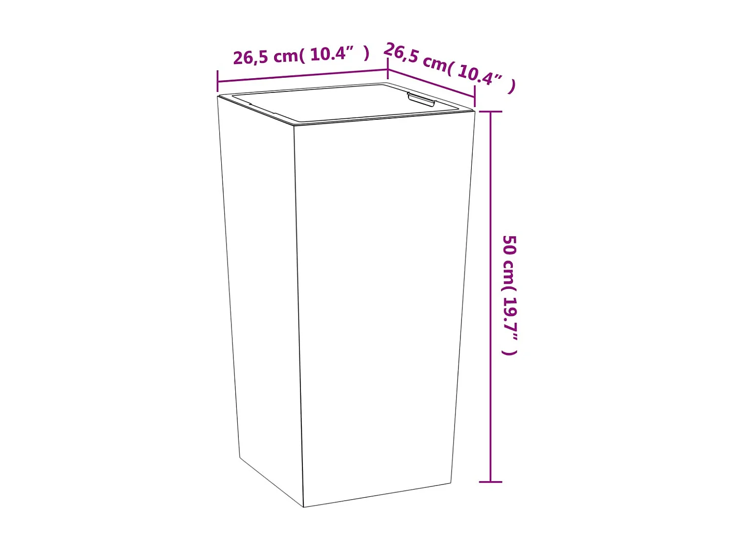 Macetero interior extraíble PP hormigón gris antracita 11/26,5L