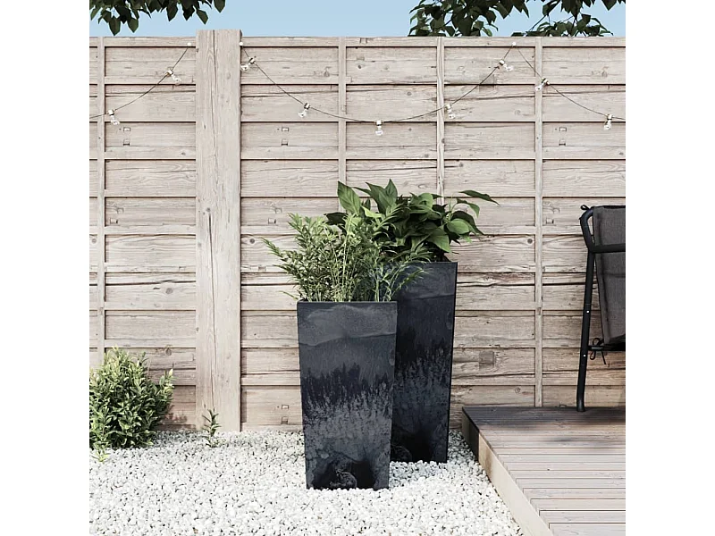 Macetero interior extraíble PP hormigón gris antracita 11/26,5L