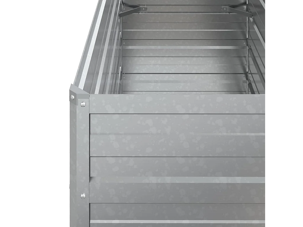 Canteiro elevado de jardim 100x40x77cm aço galvanizado prateado