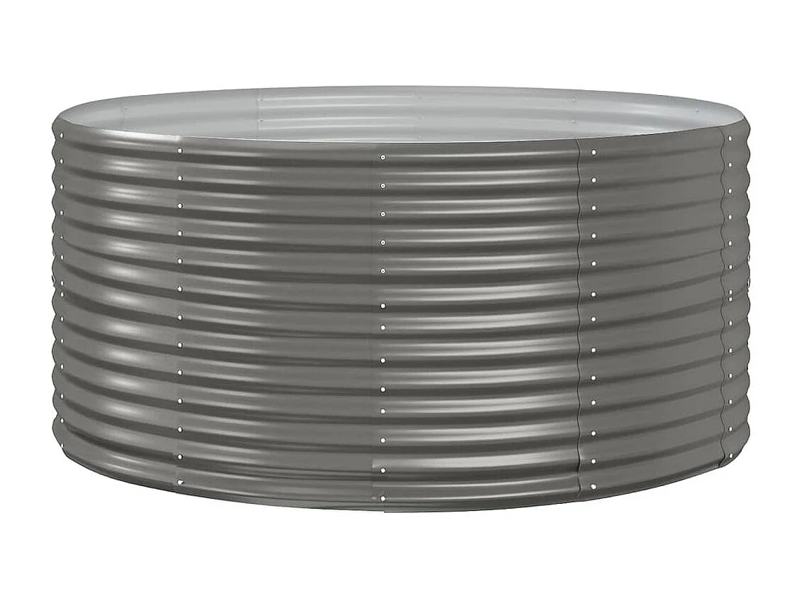 Lit surélevé de jardin Gris 140x140x68cm Acier enduit de poudre