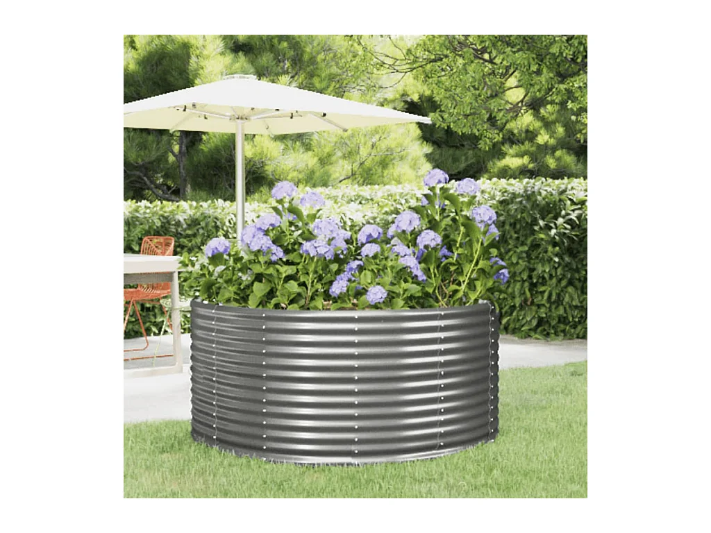 Jardinera acero con recubrimiento en polvo gris 140x140x68 cm