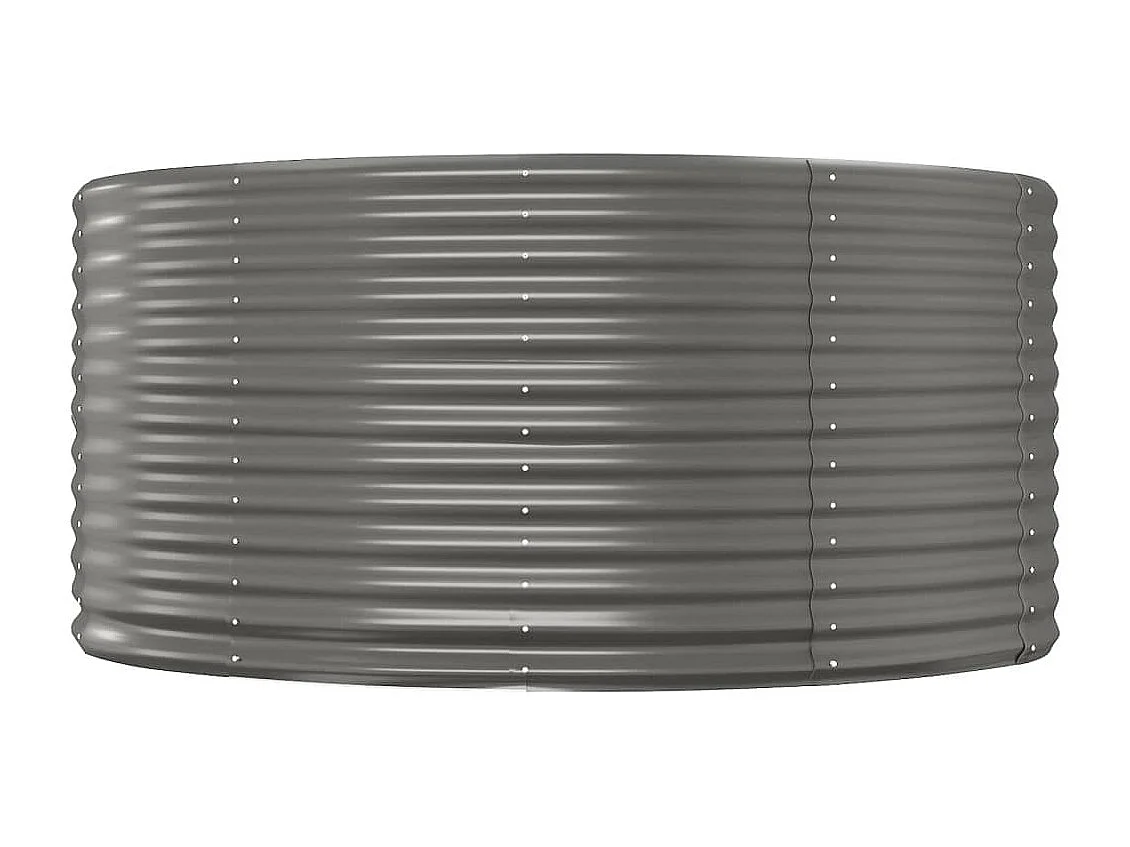 Canteiro elevado jardim 140x140x68 aço revestido a pó cinzento