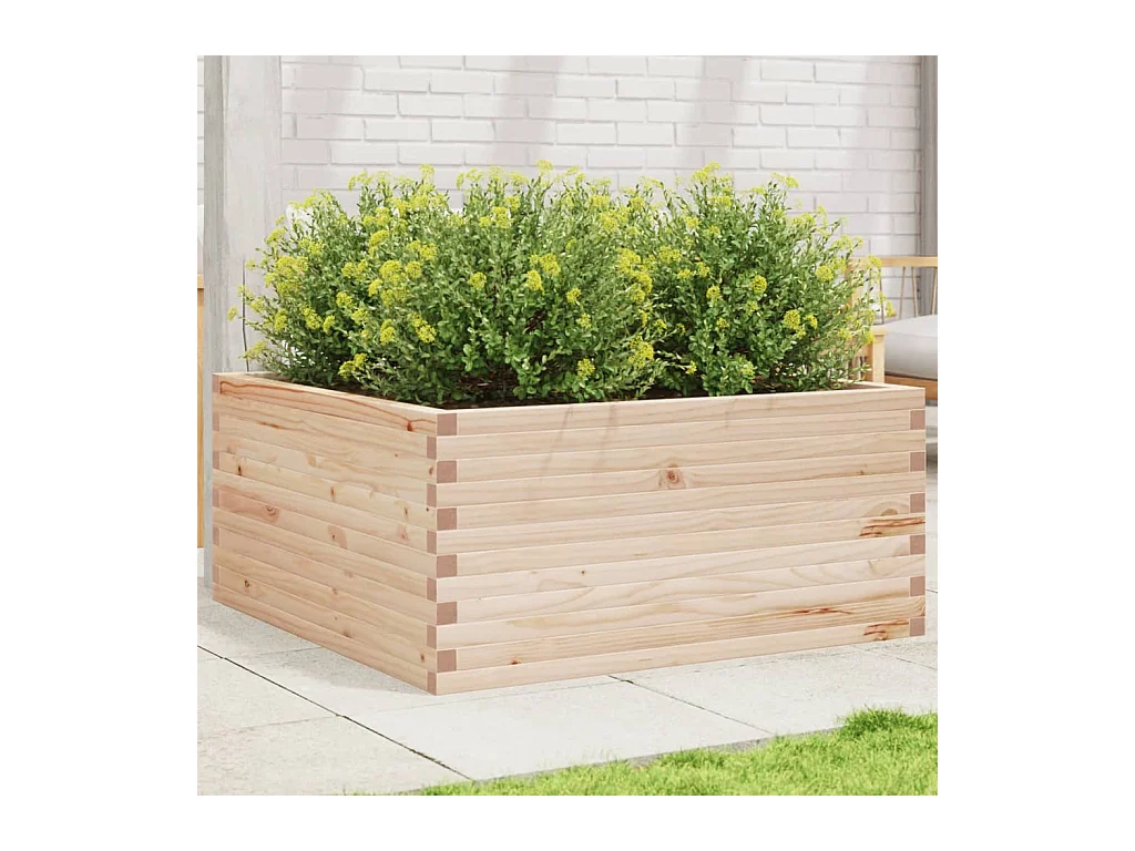 Jardinière 100x100x46 cm bois de pin massif