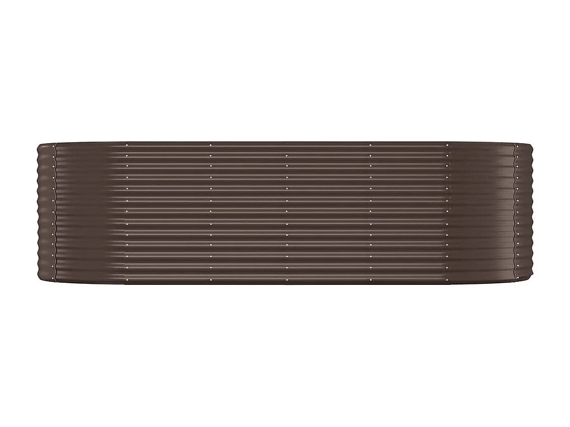 Canteiro elevado jardim 249x100x68 aço revestido a pó castanho