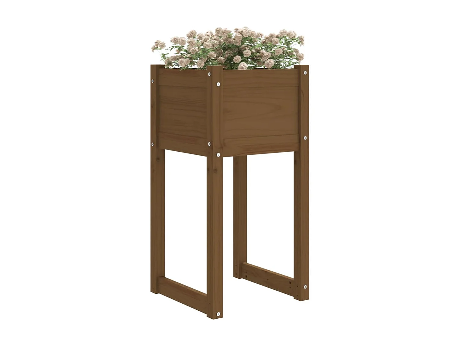 Jardinera 2 unidades madera maciza de pino marrón miel 40x40x81 cm