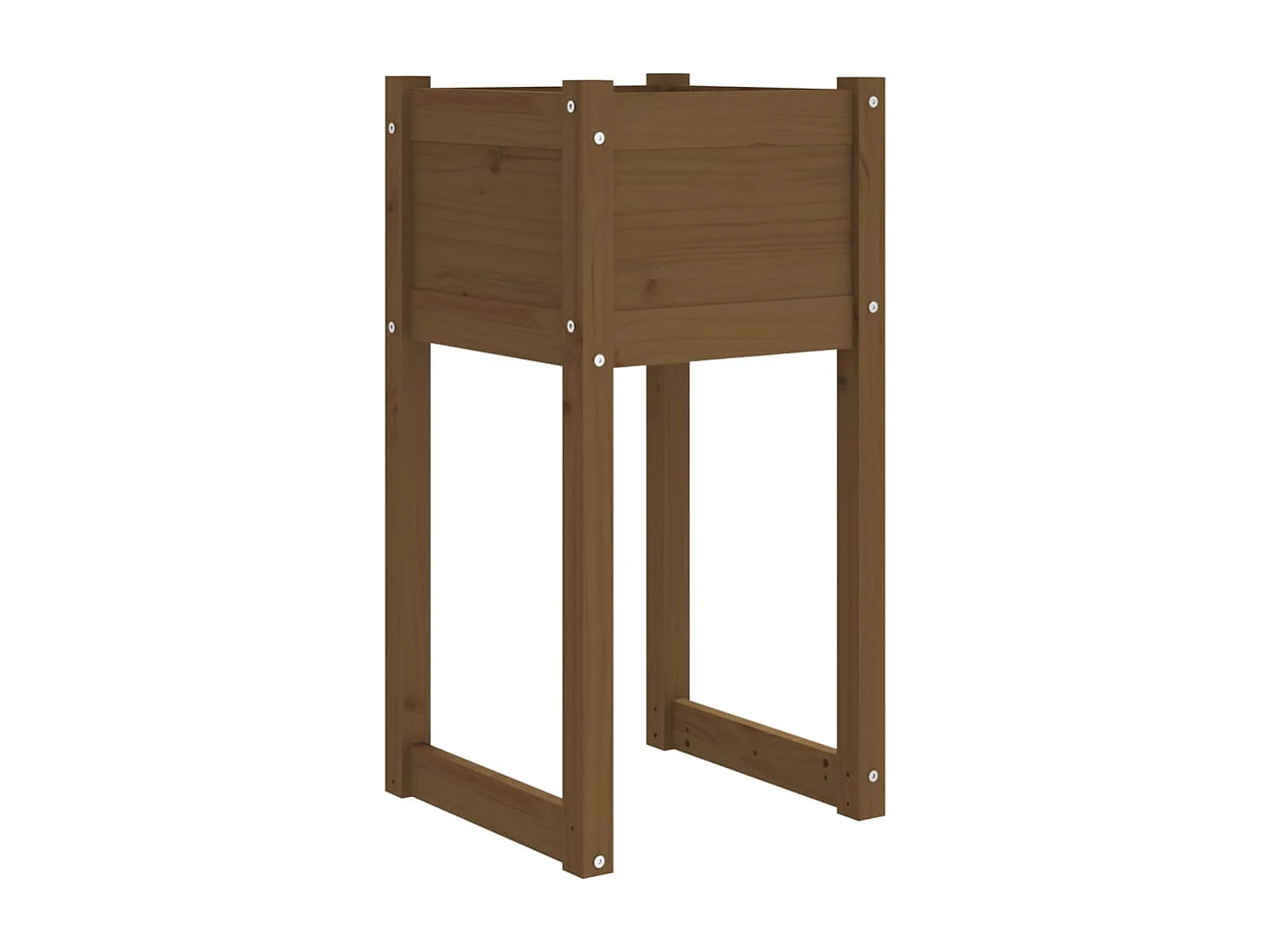 Jardinera 2 unidades madera maciza de pino marrón miel 40x40x81 cm